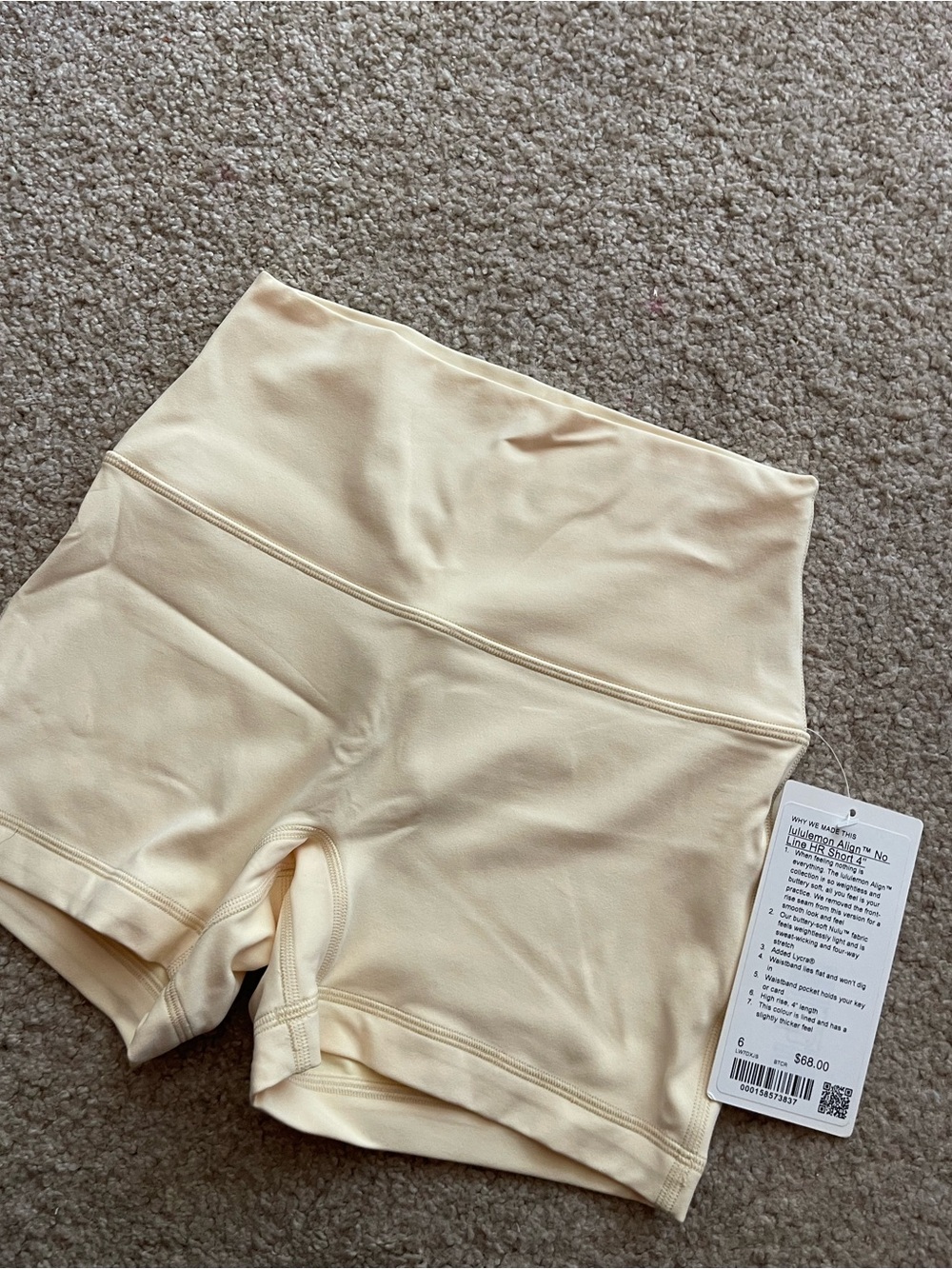 nwt lululemon align no line high rise 4inch butter cream size 6 - Picture 13 of 14